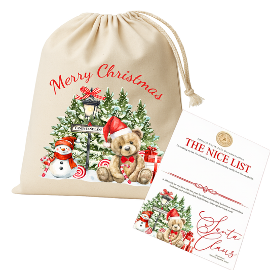 Medium Santa Sack and Nice List Certificate